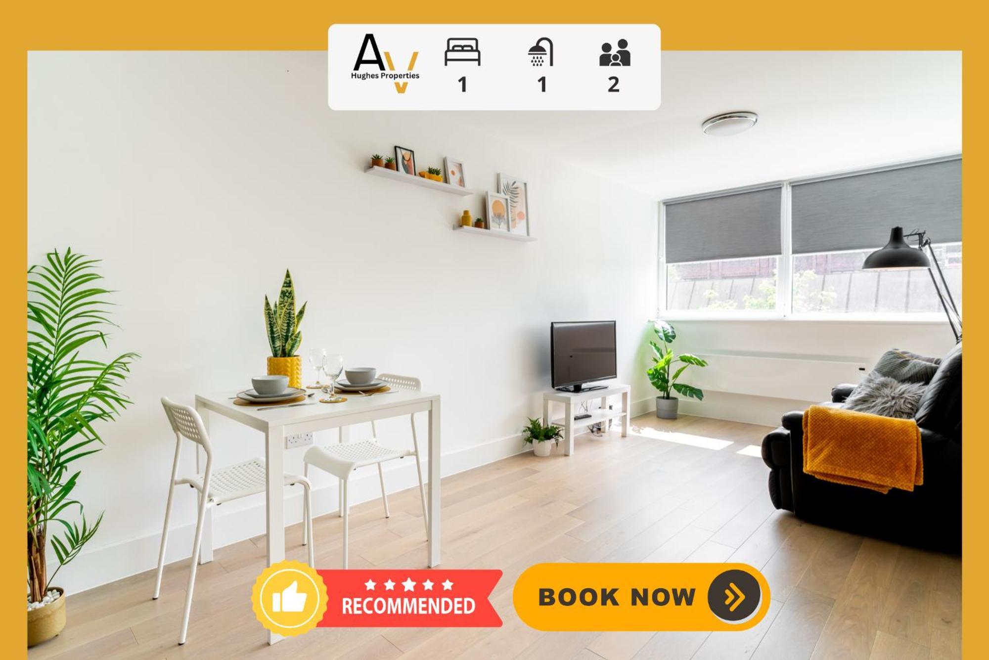 Stylish One-Bedroom Apartment - Free Wi-Fi, 4 Mins From Station, Perfect For Business Stays By Av Hughes Properties Milton Keynes Luaran gambar
